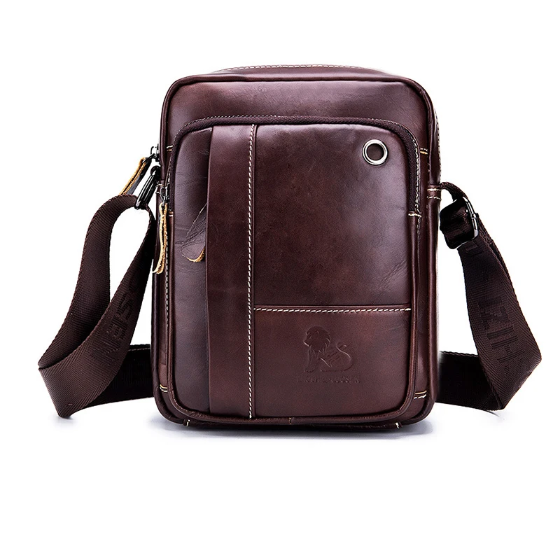 Сумка на плечо мужская из натуральной воловьей кожи маленький мессенджер
