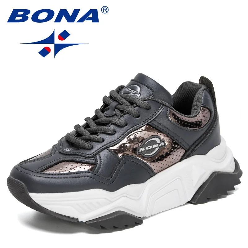 BONA 2021 New Designers Trendy Athletic Shoes Women Thick Sole Sneakers Ladies Outdoor Trainers Walking Jogging Shoes Feminimo