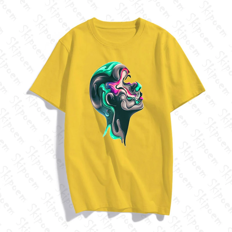 Абстрактный женское лицо Футболка для женщин в Корейском стиле Стиль Розовый