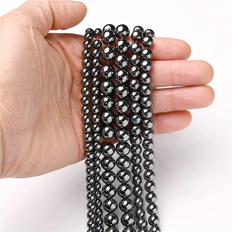 

2021 Jewelry Accessories Natural Round Loose Spacer Hematite Beads