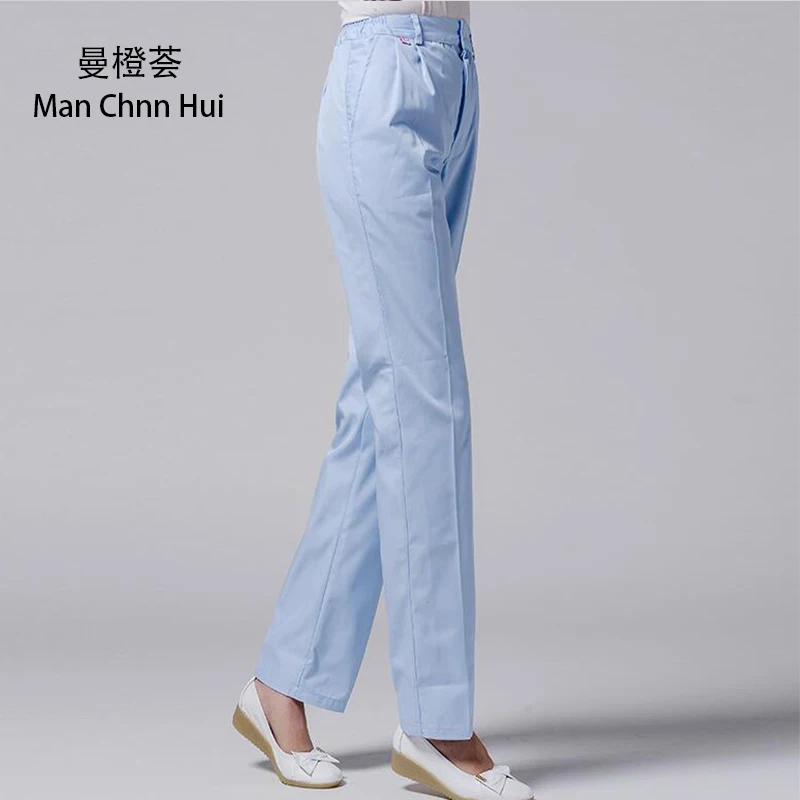 Лаборатория одежда Женский медсестра брюки для девочек узкие белые на каждый