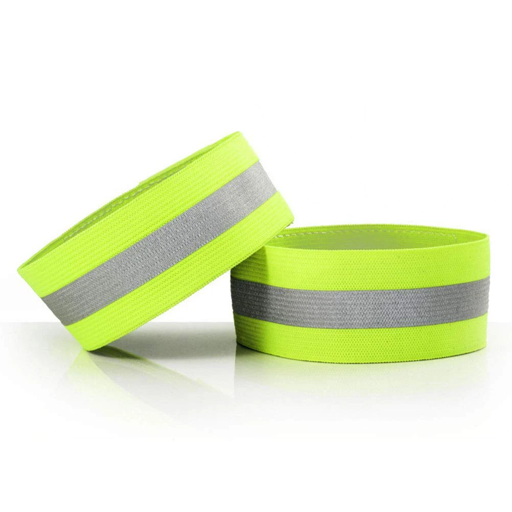 2/4/6Pcs Reflective Bands for Wrist Arm Ankle Leg High Visibility Reflective Running Gear Safety Riding Belt Wrist Leg Straps - Цвет: 2Pcs Green