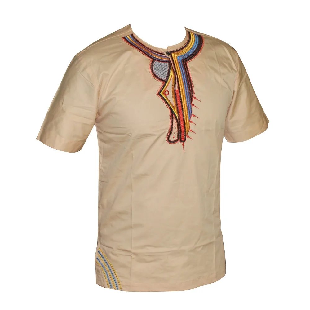

Dashiki t-shirt New African Short Sleeve Hippie Vintage Fancy Haute Tribal Embroidery Tops 2020 kurta men clothes
