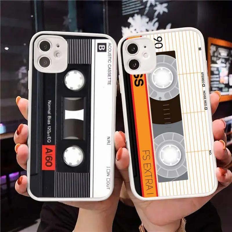 

Retro Cassette Tape music Phone Cases Matte Transparent for iPhone 7 8 11 12 s mini pro X XS XR MAX Plus cover funda coque
