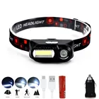 6000лм дропшиппинг мини USB зарядка XPE COB налобный фонарь вспышка светильник рыбалка Кемпинг Велоспорт ручная работа светильник Фонарь налобный фонарь 18650