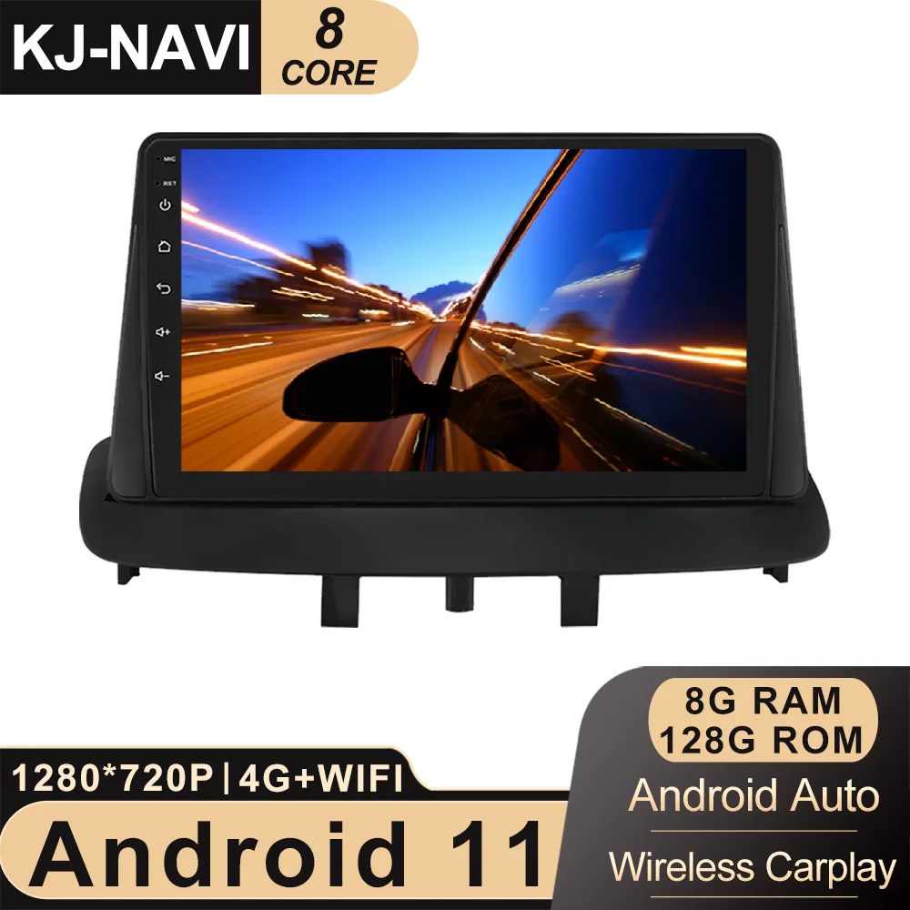 9-дюймовый DSP Android 11 для Renault Megane 3 2008 - 2014 6 + 128 ГБ CARPLAY Автомагнитола Авто GPS-навигация