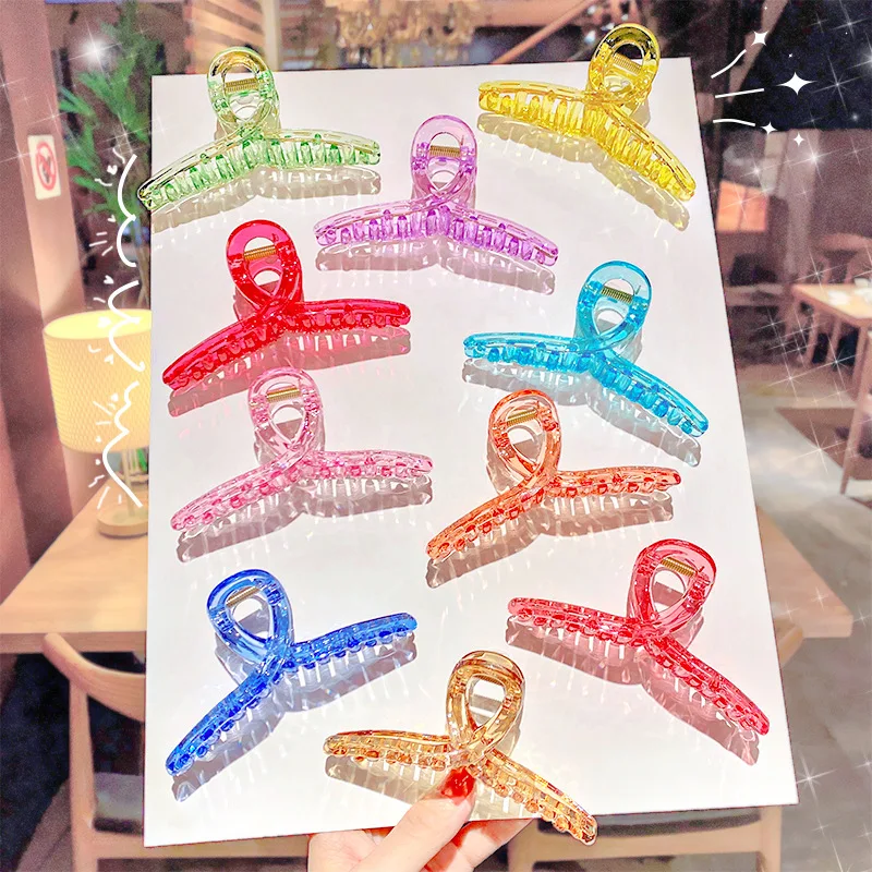 

2021 New Fashion beautiful transparent Large geometry Hairpin Hair Crab Hair Claws Women Girl Hair Accessories Headwear