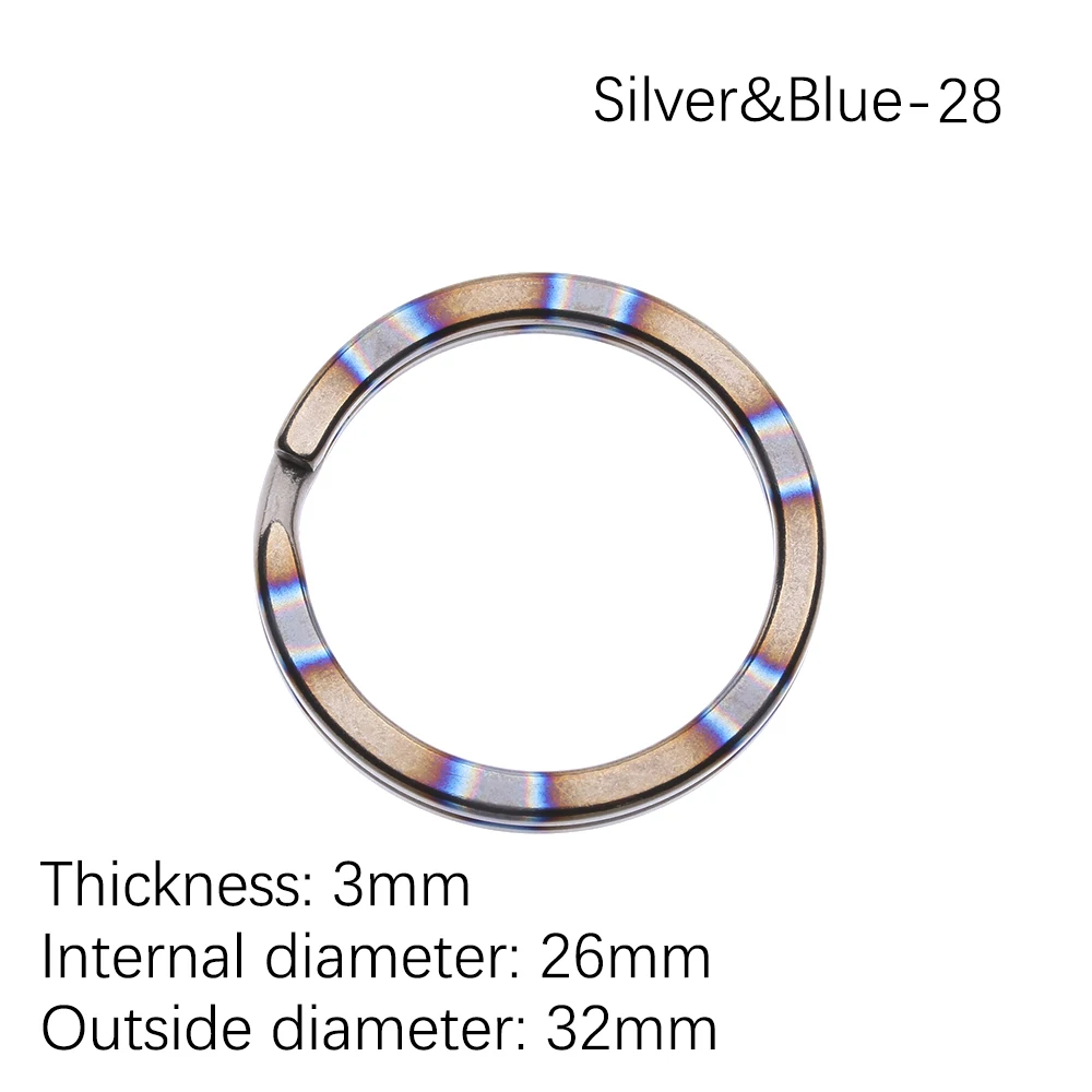 32mm 1pc Silver Blue 1/2 шт. брелок из титанового сплава для повседневного использования, портативный брелок с пряжкой для ключей, круглый зажим, держатель для ключей, подвесной инструмент для отдыха на природе и путешествий - Цвет: 32mm 1pc Silver Blue