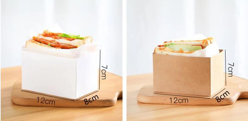 300 шт. крафт Бумага сэндвичи упаковочная коробка толщиной гренок с яйцом хлеб для