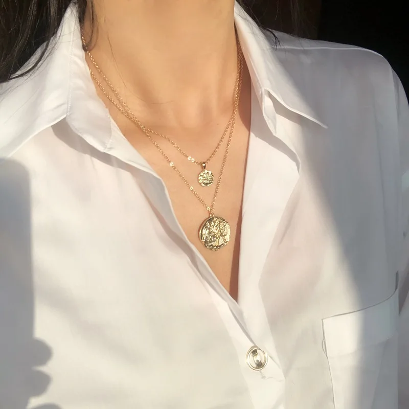 Женское многослойное ожерелье с монетой колье восстанавливающими древние путь