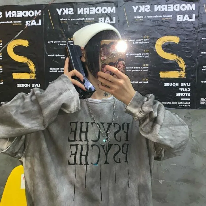 NiceMix лоскутной тканью модных Цвет печати отверстие Толстовка нерегулярные