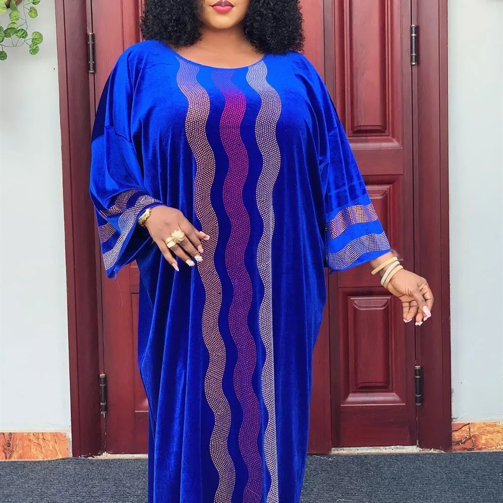 

Kaftan Dubai Abaya Velvet Long Dress Women Party Muslim Rode Luxury Vintage Ladies Casual Oversized African Maxi Dresses Femme