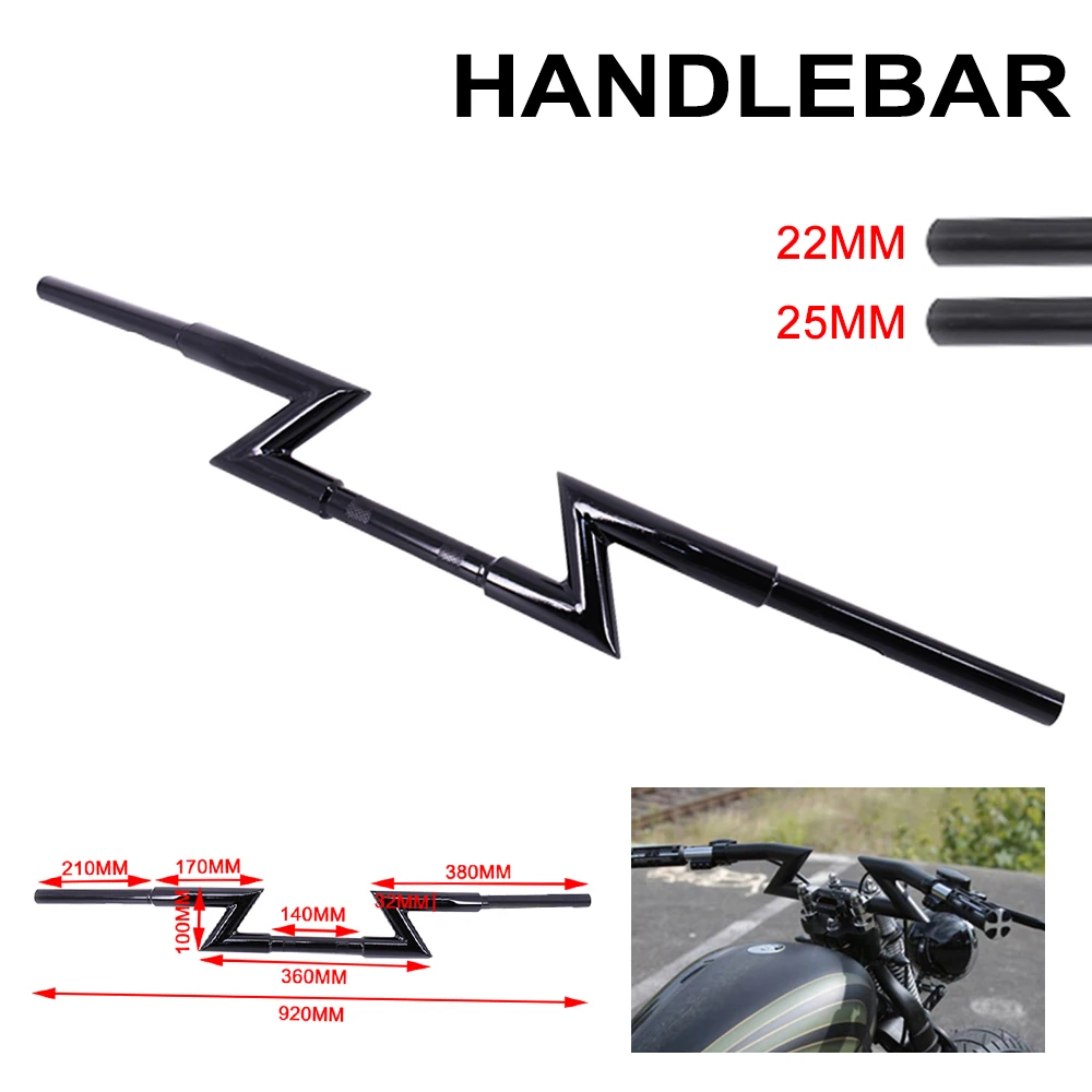 

Motorcycle Universal 1" Handlebar 22 25MM Drag Handle Z bar For HARLEY YAMAHA HONDA Chopper Cruisers Bobber Custom Street Bike