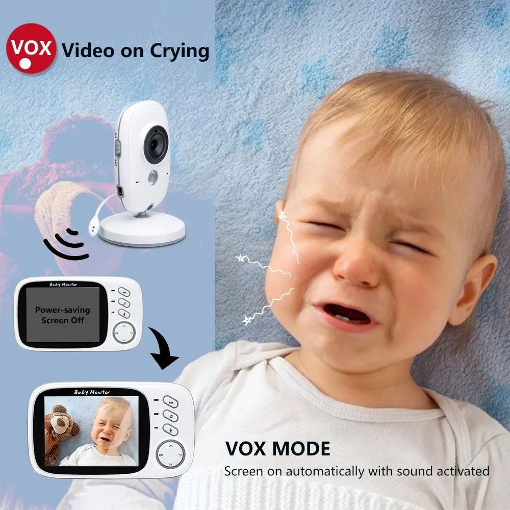 Baby Monitor VB603 Video Wireless With 3.2 Inches LCD 2 Way Audio Talk Night Vision Surveillance Security Camera Babysitter NEW |
