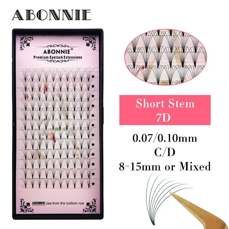 ABONNIE 12 линий готовые объемные вентиляторы 3d/4d/5d/6d/7d короткие Стволовые русские