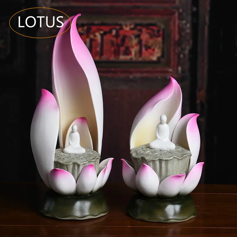 Лампа лотоса на свет Будды предметы буддизма керамические изделия светодиодный