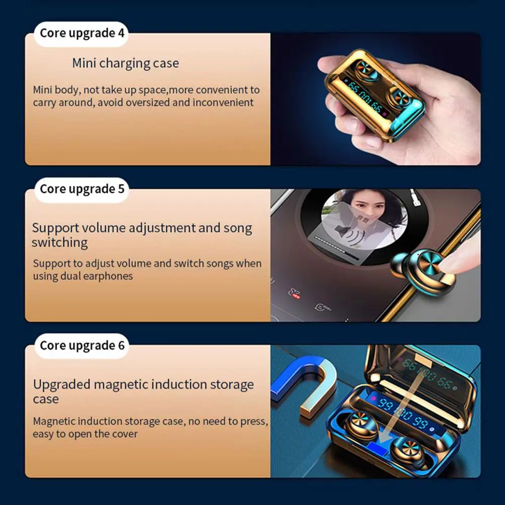 

2020 Earphones Wireless Headphones Bluetooth Earphone 8d Touch TWS Headset Music Earbuds Sport Ear Buds Bass Ear Phones With Mic