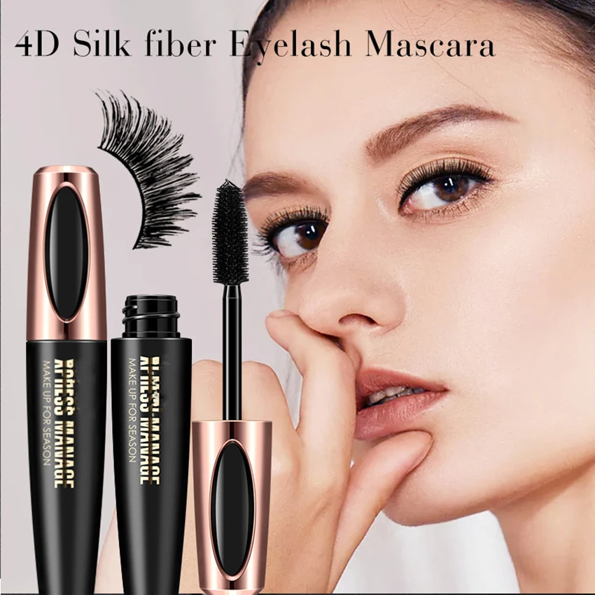 

4D Brush Head Waterproof Mascara Long Lasting Lash Brush Profession Thick curling mascara No Blooming Sweat proof Makeup tool