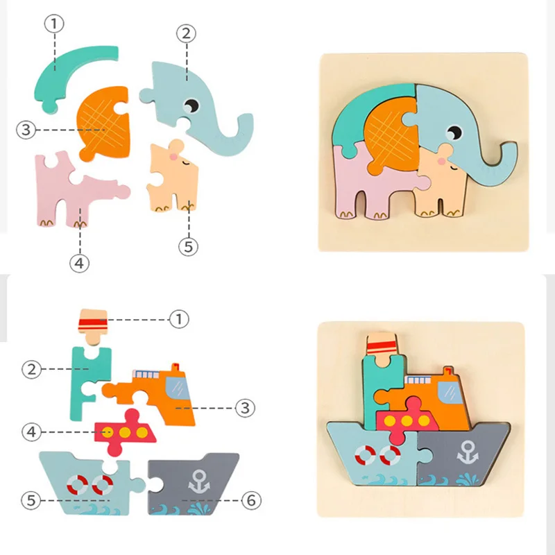 Деревянные игрушки 30 см 3D головоломка мультфильм животное ручной захват для