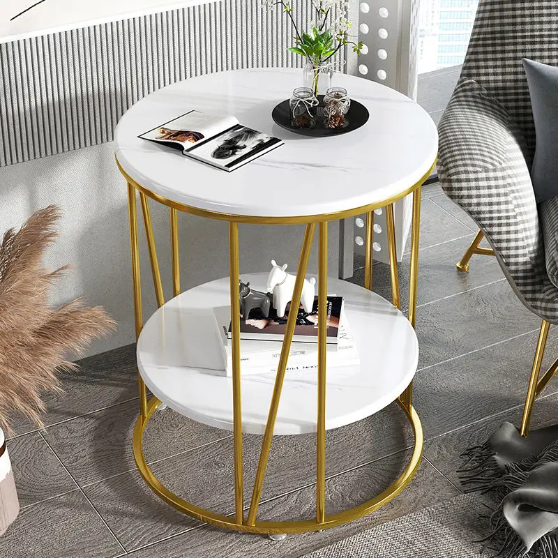 

Side Table Living Room Furniture Modern Luxury Marble Wrought Iron Coffee Table Hotel Restaurant Console Table For Hallway