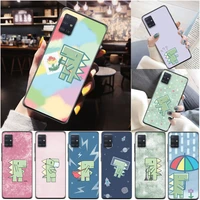 cute couples dinosaur flowers funny color painting phone case for samsung galaxy a51 a71 4g 5g coque funda carcasa