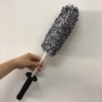 microfiber wheel brush with no metal parts exposed auto and car cleaner tire brushes with non slip handle no rim scratching