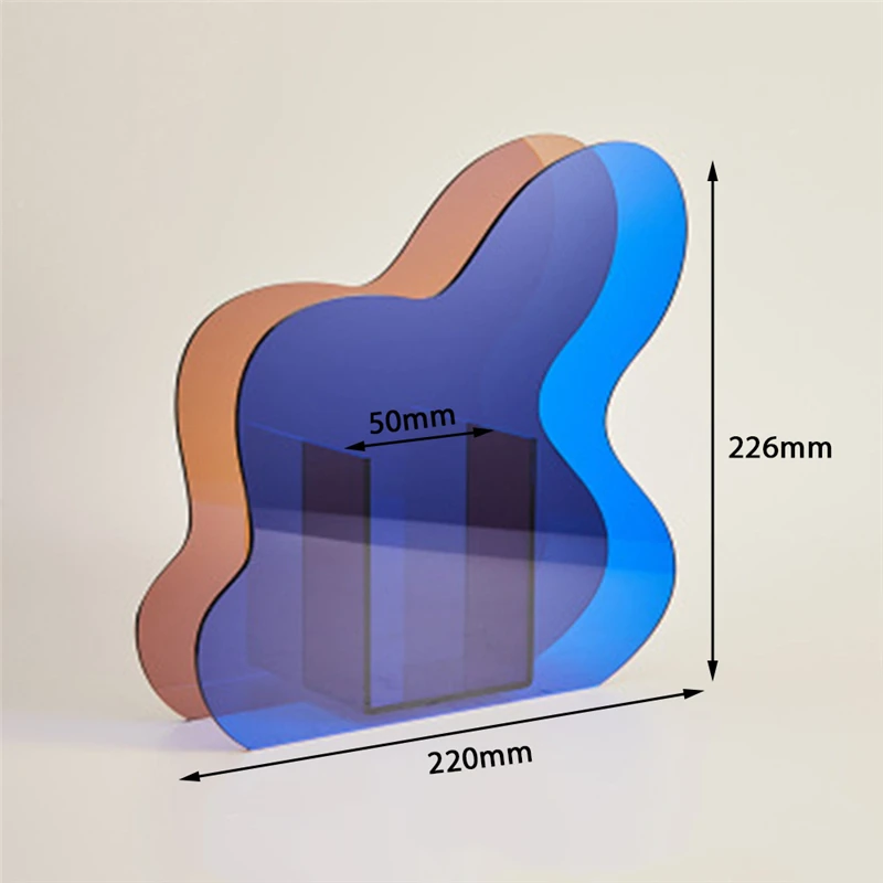 

Nordic Rainbow Colorful Acrylic Vases Art Geometric Sunlight Sunrise Daybreak Vases for Home Decorations Desktop Decor