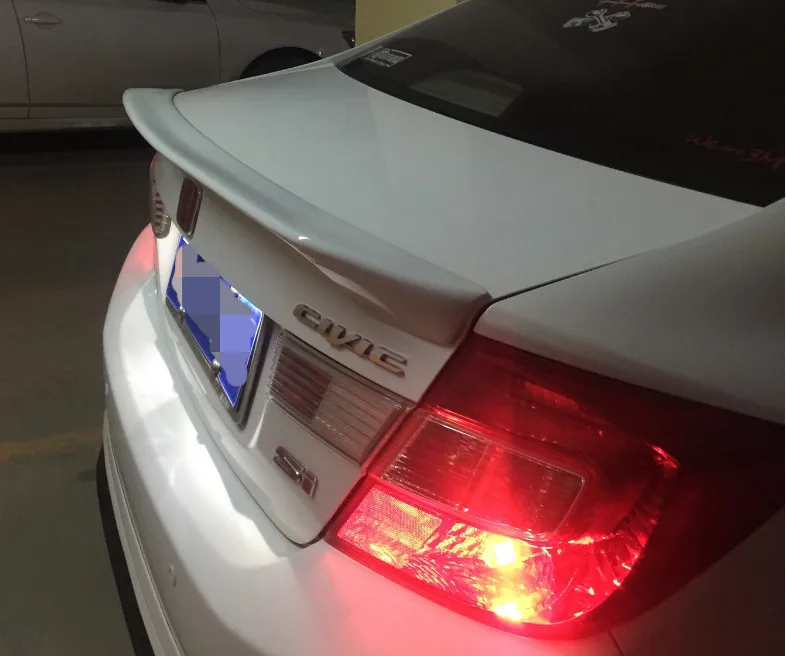 Для honda civic спойлер задний Багажник крыло грунтовка или черный белый цвет краска ABS Высокое качество Спойлер 2012