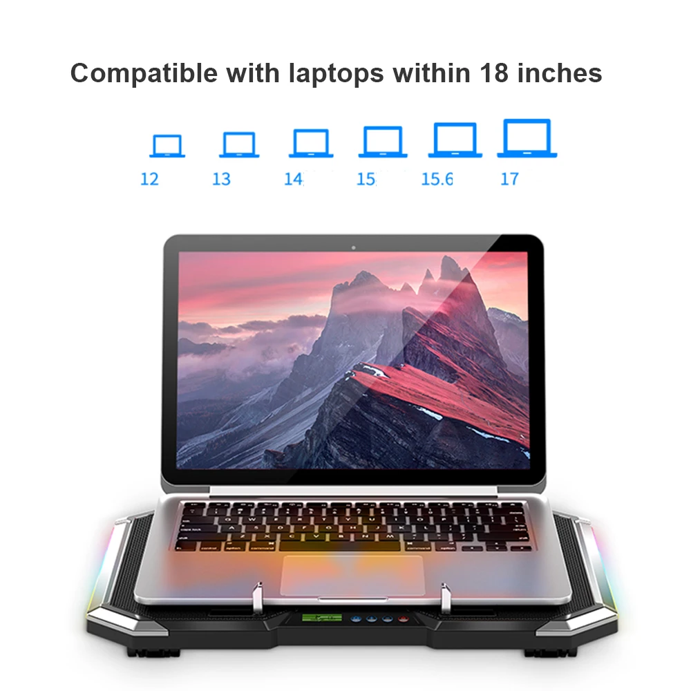 

Laptop Cooler Laptop Cooling Pad Notebook Gaming Cooler Support With Six Fan and 2 USB Ports for 11-17inch Laptop Stand Notebook