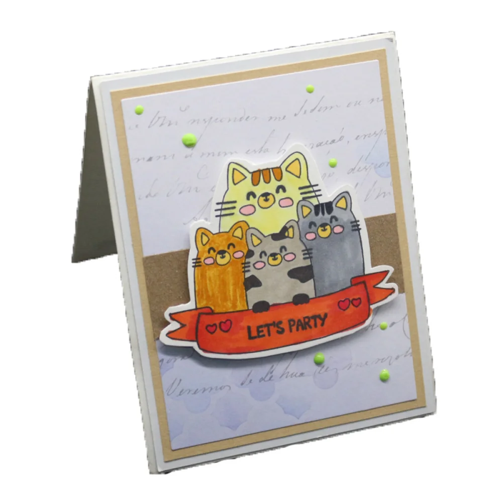 Прозрачные штампы с кошками для сделай сам скрапбукинга изготовления открыток