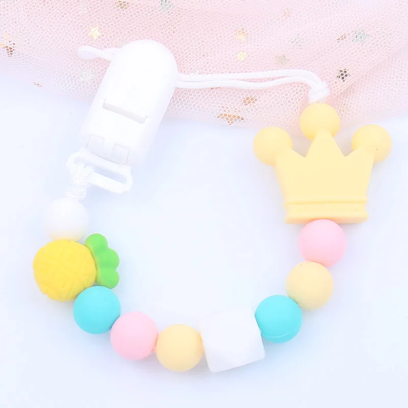 

Safe Teething Star Silicone Beads Baby Dummy Nipple Holder New Baby Pacifier Clip Baby Handmade Silicone Pacifier Chains