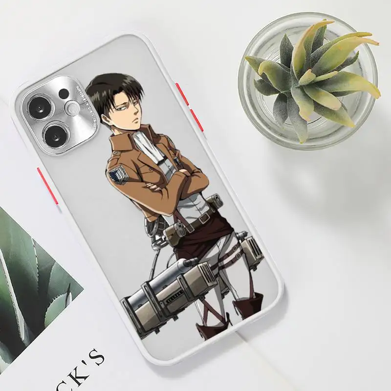 

Attack On Titan Phone Case For iPhone 12 11 Mini Pro XR XS Max 7 8 Plus X Matte transparent White Cover