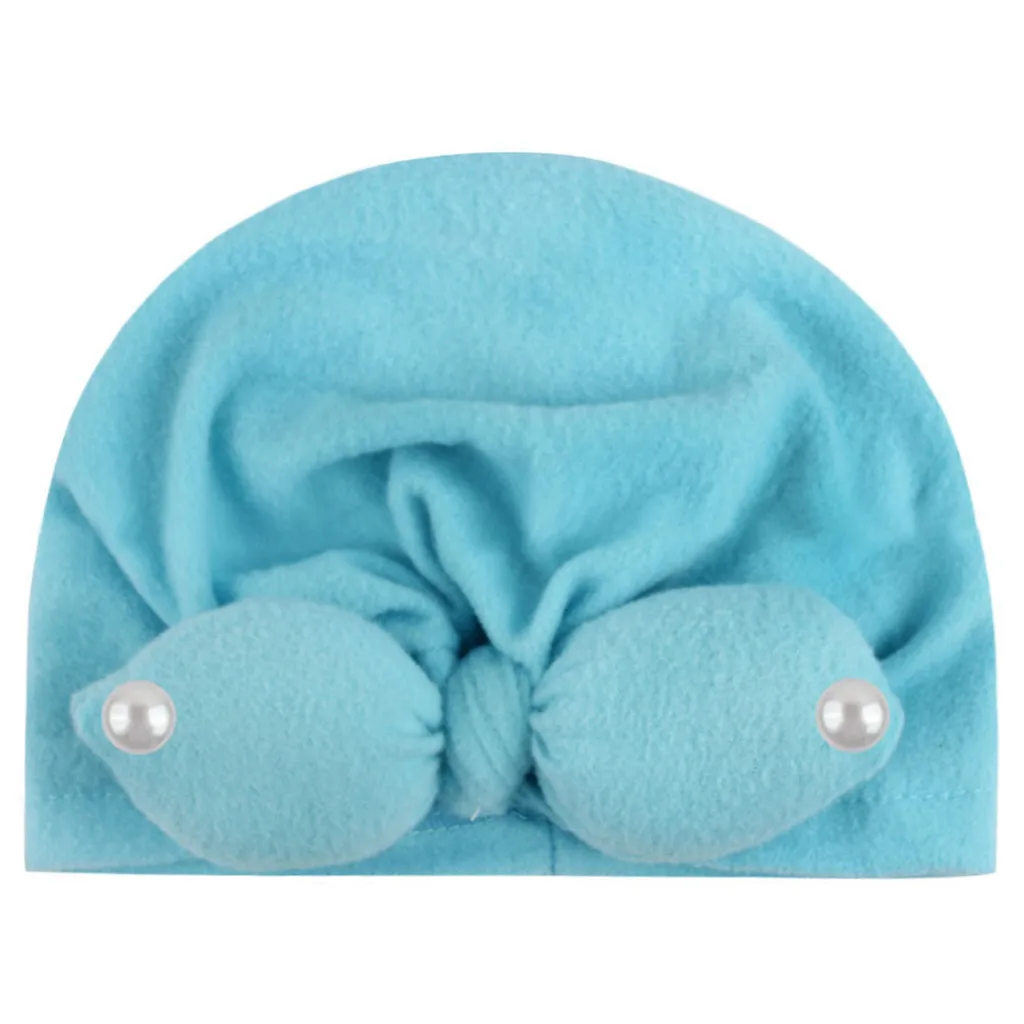 Однотонная шапка с галстуком-бабочкой для новорожденных мальчиков и девочек