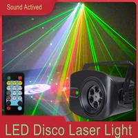 rgb party lights disco light voice music control laser projector lights 108 patterns rgb effect lamp for bar party dance floor