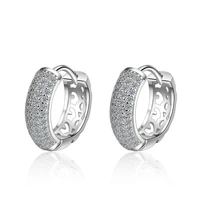 luxury super shine cubic zirconia 925 sterling silver female stud earrings promotion jewelry women gift girls