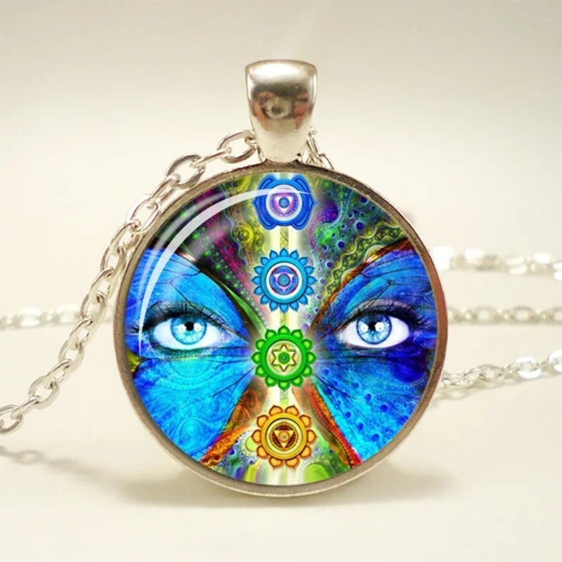 

7 Chakra Reiki Healing Necklace Buddha Yoga Meditation Pendant Spiritual Om Symbol Indian Jewelry Chain Statement Hope Necklace