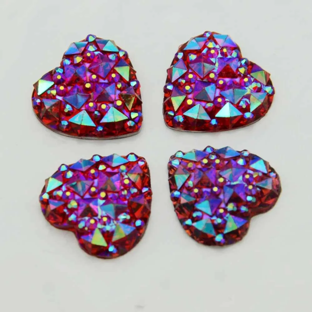 BOLIAO 40pcs 16mm Heart Resin Rhinestone Flatback/Wedding Home Bags Holiday Handmade Art Work Decoration DIY | Дом и сад