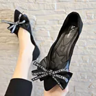 Туфли женские на низком каблуке, повседневные лоферы, без каблука, с открытым носком, туфли-балетки, черные, 2020