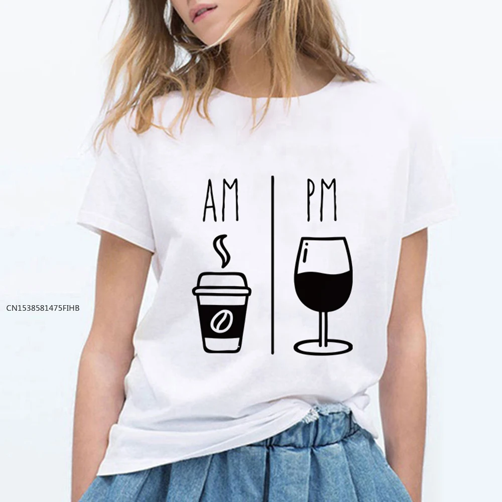 Женская футболка с принтом красного вина свободная из ткани в стиле