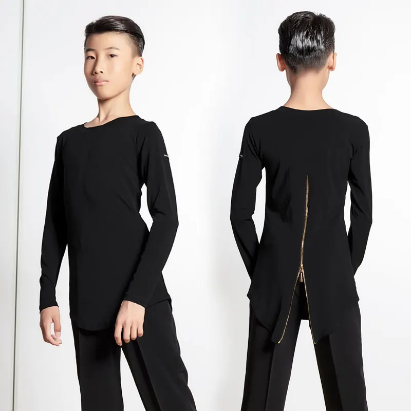 Топы для латиноамериканских танцев детей одежда тренировок с коротким/длинным