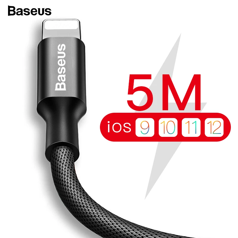 Baseus USB кабель для iPhone XS Max XR кабель для быстрой зарядки и передачи данных для iPhone X 8 7 6 6S 5 5S iPad Шнур кабель для мобильного телефона