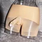 Сексуальное блестящее кружевное бесшовное u-образное полупрозрачное кольцо-Петух с g-ниткой, сексуальное короткое кольцо карамельного цвета с низкой посадкой, одежда для геев размера плюс F15