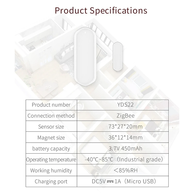 

Tuya Smart WiFi Door and Window Sensor Door Open Closed Detectors Wifi Home Alarm System Smart Anti-Theft Door Sensor