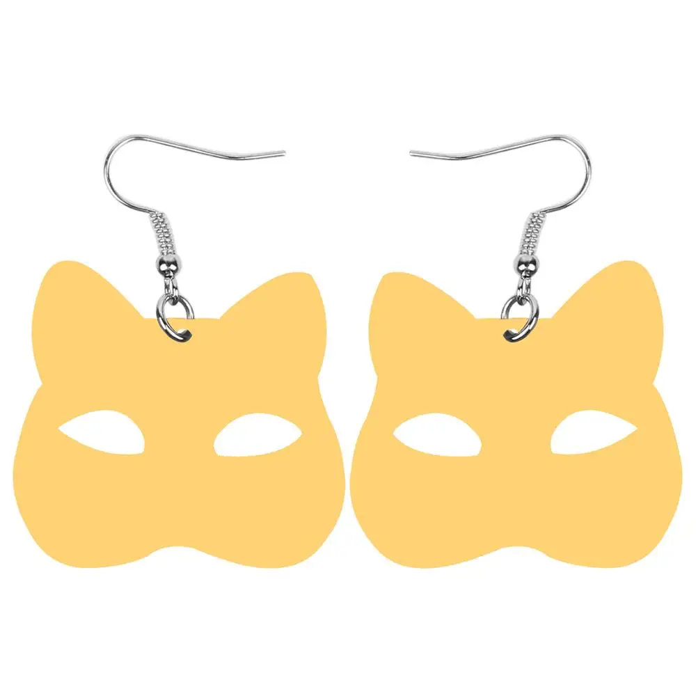 ARWA Acrylic Halloween Big Hollow Anime Black Cat Kitten Mask Earrings Drop Dangle For Girls Teen Festival Gift Charms | Украшения и