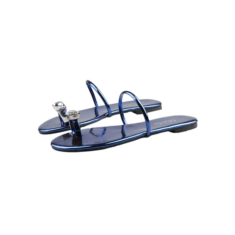 

Women's sandals and slippers women's wear 2019 summer new fashion rhinestone toe ladies slippers Korean version