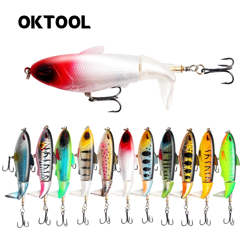 

OKTOOL 1PCS Whopper Popper 9.5cm 17.8g Fishing Lure Artificial Bait Hard Soft Rotating Tail Fishing Tackle Wobbler Geer Pesca