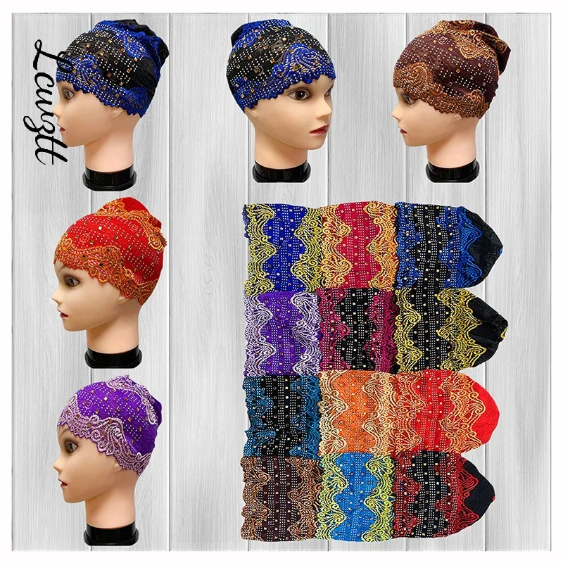 

Оптовая продажа, 12 шт., новейшие элегантные шляпы-тюрбаны, женская кепка из бисера для Индии, аксессуары для волос для девушек