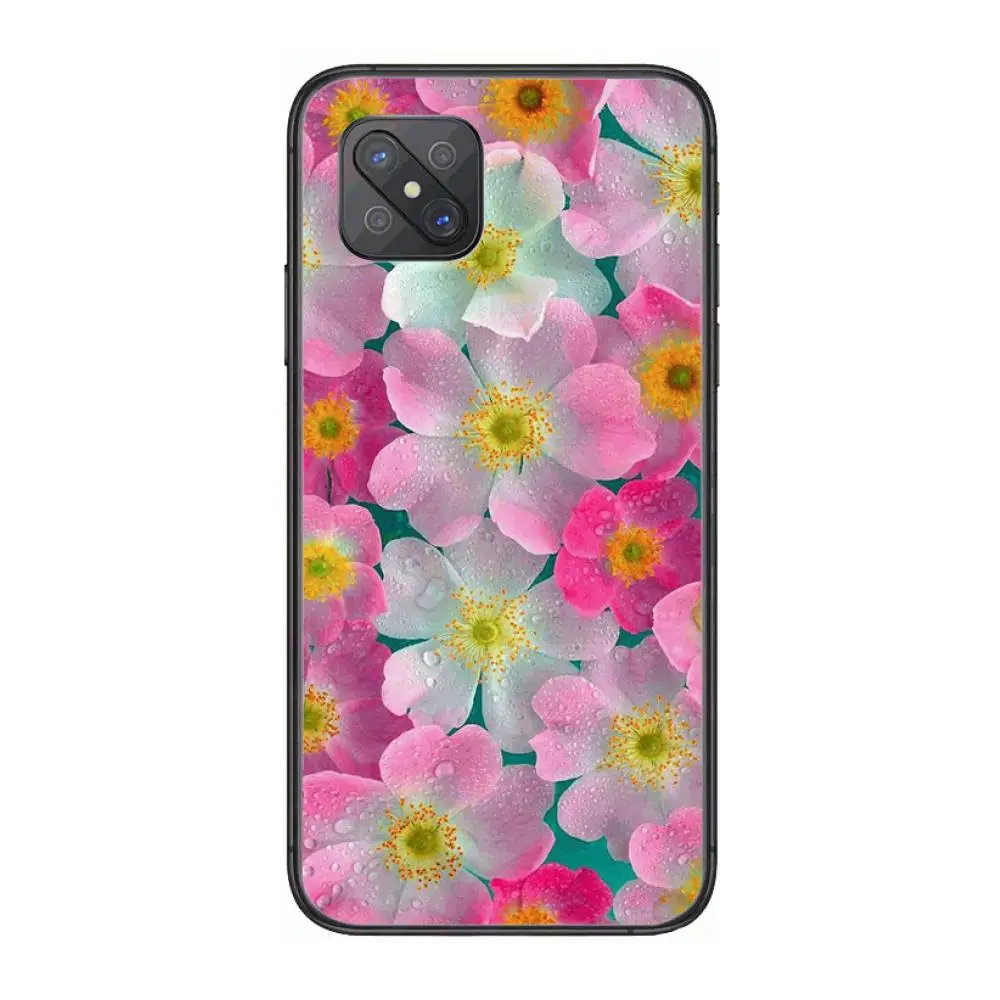 

Flowers Romantic flowers Fashion Phone Case cover For OPPO A91 9 83 79 92s 5 F9 A7X Reno2 Realme6pro 5 black tpu cell cover