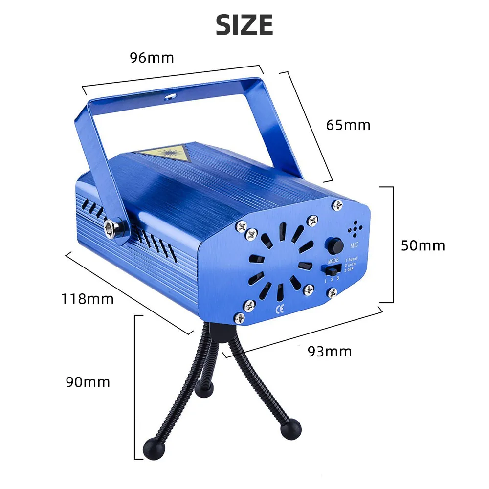 

Remote Control LED Stage Light Voice Activated Red & Green Laser Projector Lamp DJ Disco Party Lights For Wedding Home Christmas