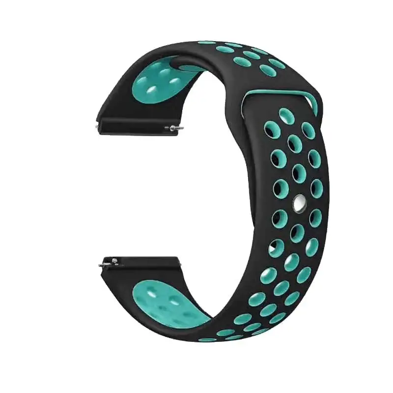 29Black Peacock blue 22 мм силиконовый спортивный ремешок для samsung Galaxy Watch 46 мм SM-R800NZSAXAR 20 мм Amazfit ремешок Bip для Galxy Watch 42 мм браслет - Цвет ремешка: 29Black Peacock blue